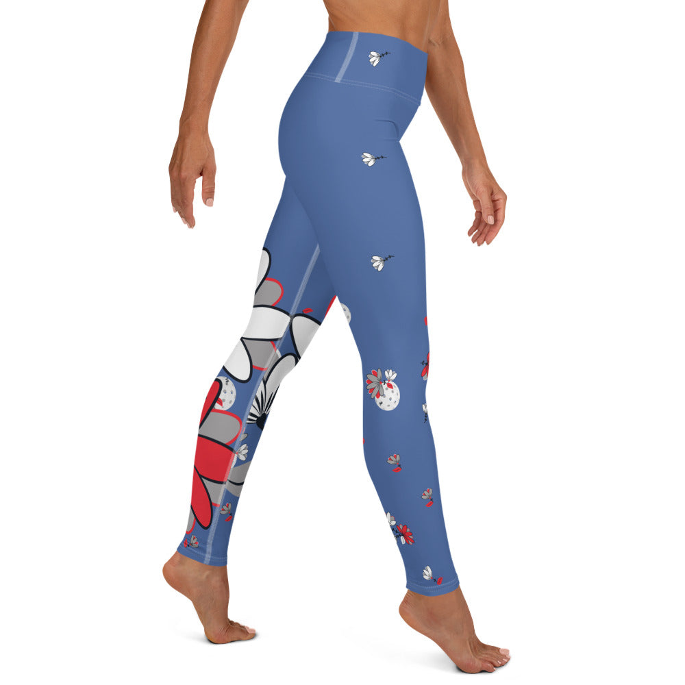 Spring Dink Gradient™ Red, White & Blue Fleur Grande High-Waisted Leggings UPF 50+