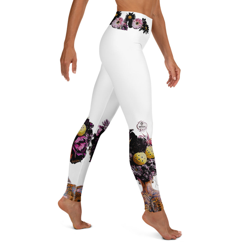 Got Pickleball on my Mind!™ High-Waisted Leggings, White UPF 50+