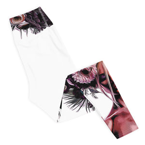 Got Pickleball on my Mind™ Women's High-Waisted Leggings UPF 50+ - White & Purple | "Hab nur Pickleball