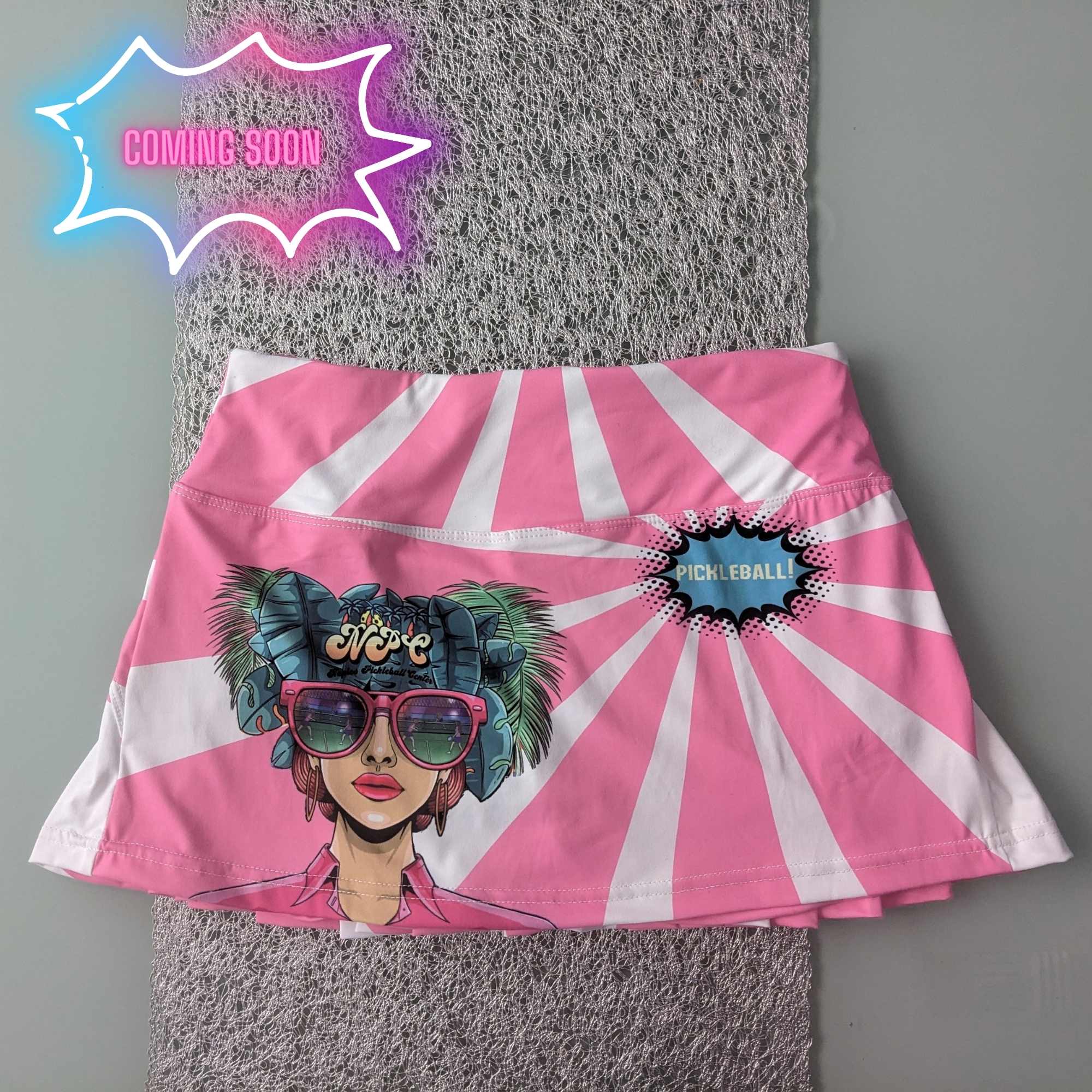 Where the Fun Begins!™ Women's Skorts – Vibrant Pop Art Design with Pockets, UPF 50+, Exclusive Naples Pickleball Center Edition