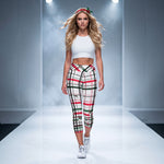 Load image into Gallery viewer, Got Pla(yed)id© Holly Pickleball© Women's High-Waisted Pickleball Capris, UPF 50+, worn by model | SKYblue Pickleball

