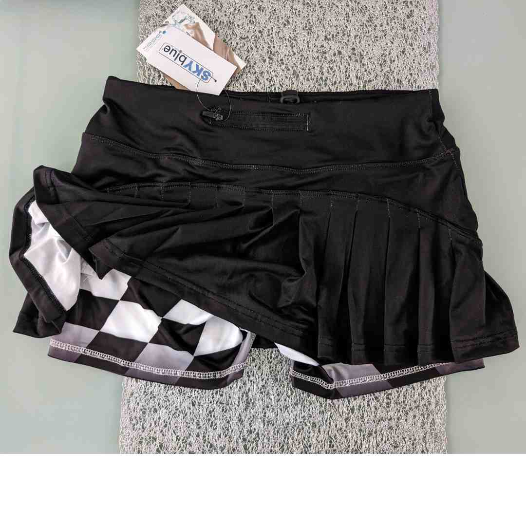 Retro Indy Drivers™ NPL™ Black & Checker Replica Pickleball Skort with 3 pockets - One of a kind!