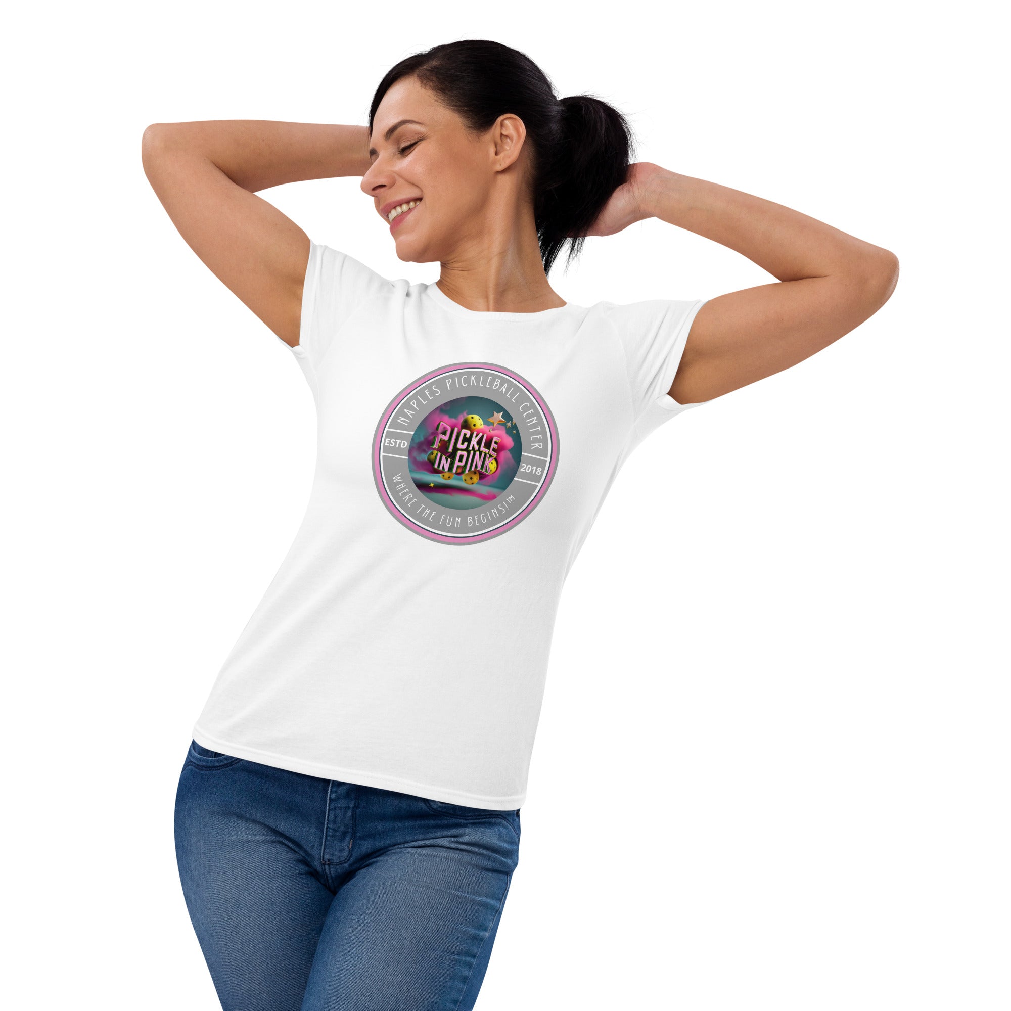 "Pickle in Pink" Naples Pickleball Center Women's short sleeve t-shirt!