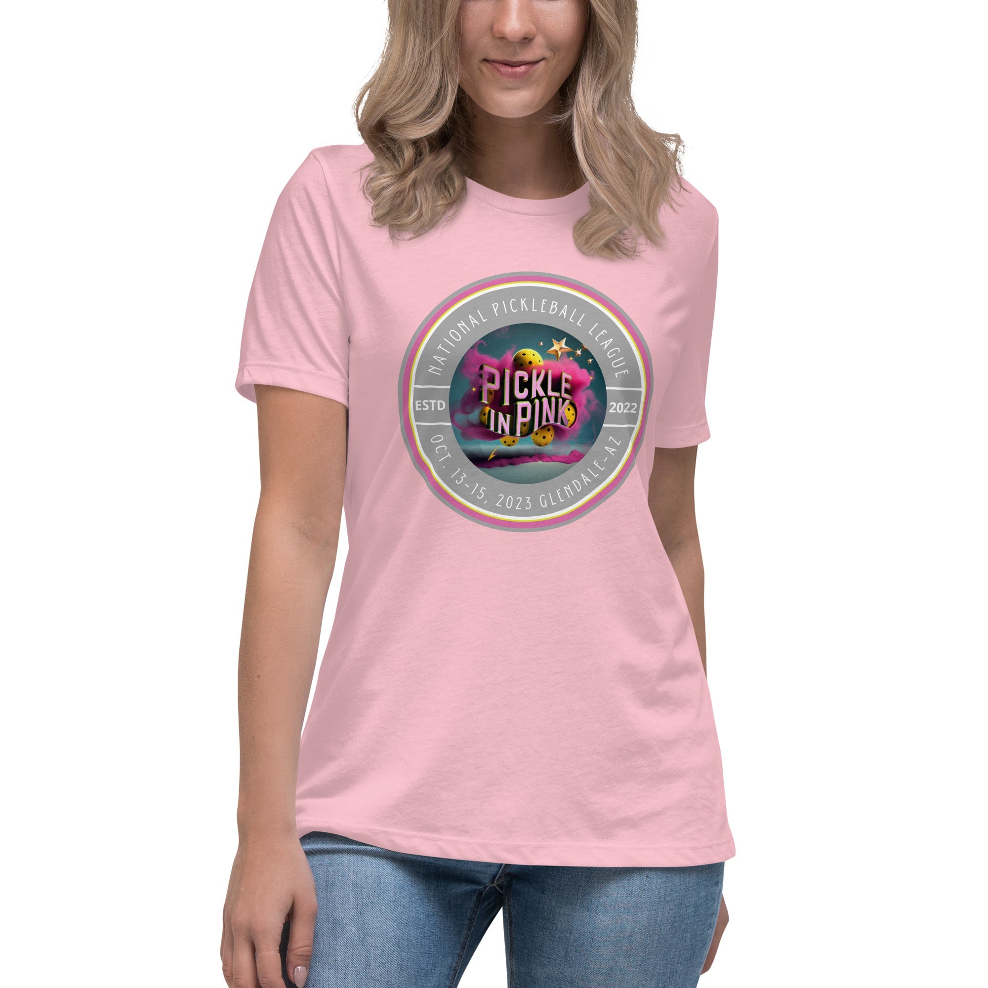 NPL™ "Pickle in Pink" Basic Cotton Women's Short Sleeve Shirt - A Splash of Pink for Pickleball Lovers!