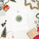 Load image into Gallery viewer, Noelle Bounce White Short Sleeve Youth T-Shirt – the perfect holiday-themed pickleball tee for young players
