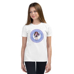 Load image into Gallery viewer, Roxie Short Sleeve White Cotton Shirt – the ultimate tee for fearless young pickleball players!
