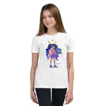 Load image into Gallery viewer, Luna Lob White Short Sleeve Youth T-Shirt – perfect for young pickleball players with a love for the game!
