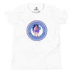 Load image into Gallery viewer, Luna Lob White Short Sleeve Youth T-Shirt – the perfect tee for young pickleball players who are ready to say, &quot;Come Play Pickleball&quot;!
