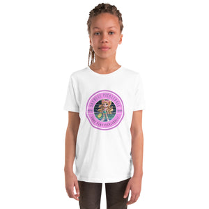 Roxie White Short Sleeve Youth T-Shirt – "Come Play Pickleball"