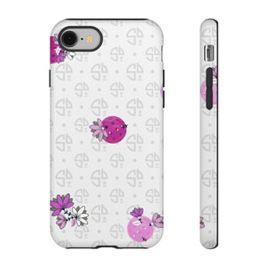 Tough Cases for Various Cell Phone Models - For Pickleball Enthusiasts - Spring Dink Logo Grey & Fuchsia