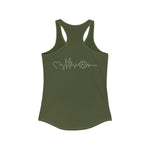 Load image into Gallery viewer, Women&#39;s Racerback Tank - Baby Girl on Board - Love, Baby Girl &amp; Pickleball - Print Silver Grey

