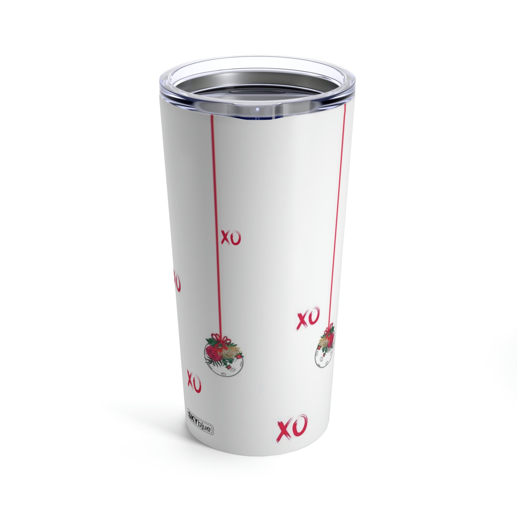 Be my Valentine! XO Stainless Steel Tumbler 20oz in white for Pickleball Enthusiasts