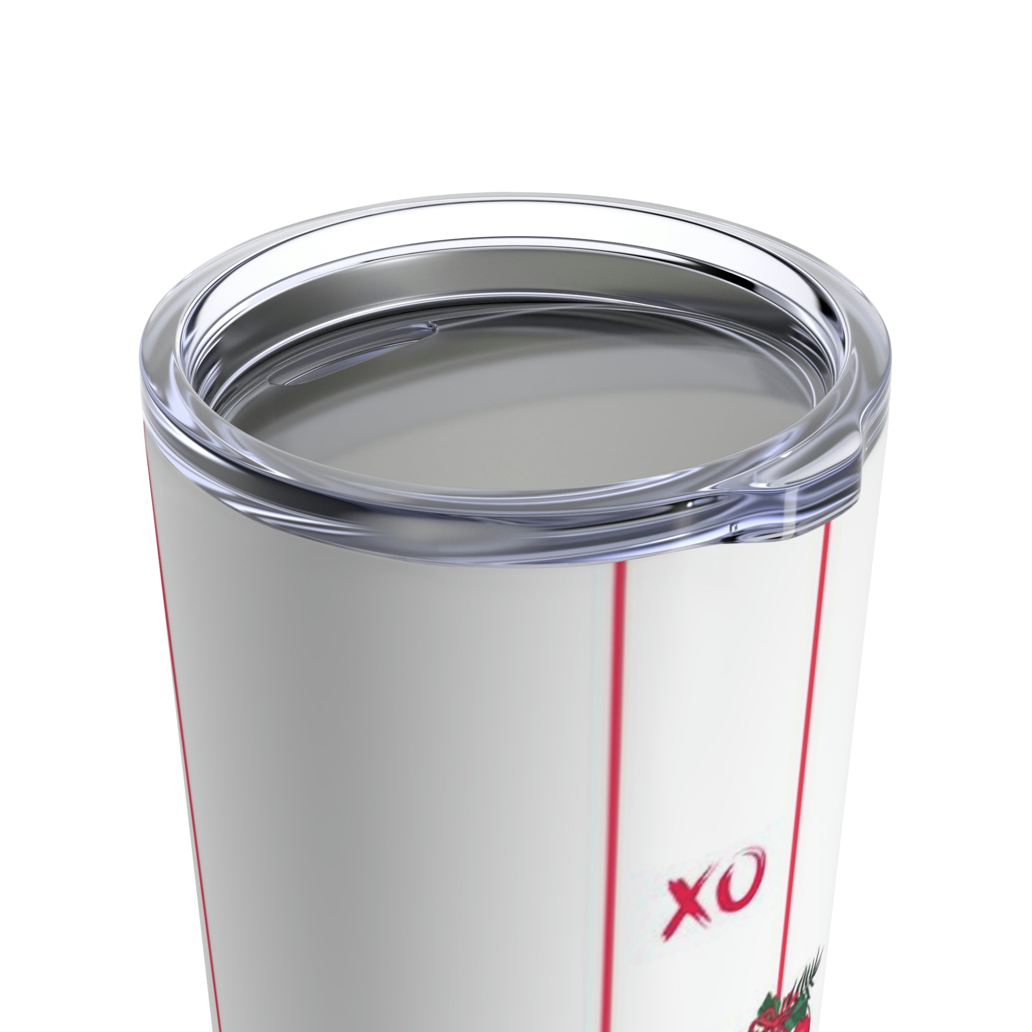 Be my Valentine! XO Stainless Steel Tumbler 20oz in white for Pickleball Enthusiasts