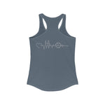 Load image into Gallery viewer, Women&#39;s Racerback Tank - Baby Girl on Board - Love, Baby Girl &amp; Pickleball - Silver Grey Print
