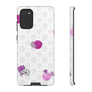 Tough Cases for Various Cell Phone Models - For Pickleball Enthusiasts - Spring Dink Logo Grey & Fuchsia