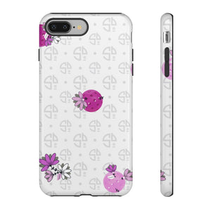 Tough Cases for Various Cell Phone Models - For Pickleball Enthusiasts - Spring Dink Logo Grey & Fuchsia