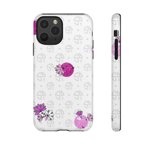 Tough Cases for Various Cell Phone Models - For Pickleball Enthusiasts - Spring Dink Logo Grey & Fuchsia