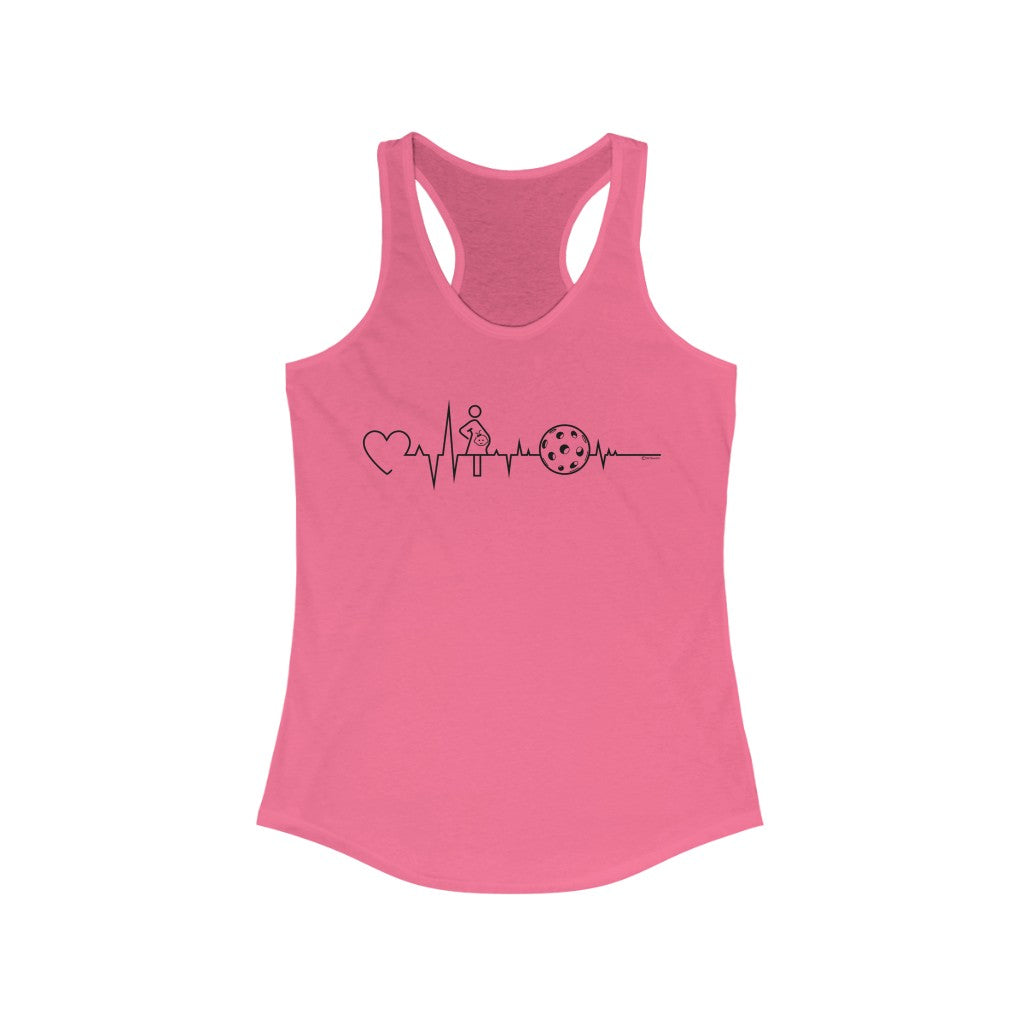 Women's Racerback Tank - Baby Girl on Board - Love, Baby Girl and Pickleball