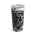 Load image into Gallery viewer, Got Pla(yed)id Fleur© Beige, Black, White &amp; Pink Tumbler 20oz for Pickleball Enthusiasts
