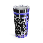 Load image into Gallery viewer, Got Pla(yed)id Fleur© Blue, Black, White &amp; Pink Tumbler 20oz for Pickleball Enthusiasts
