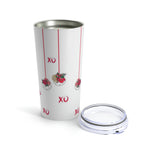 Load image into Gallery viewer, Be my Valentine! XO Stainless Steel Tumbler 20oz in white for Pickleball Enthusiasts
