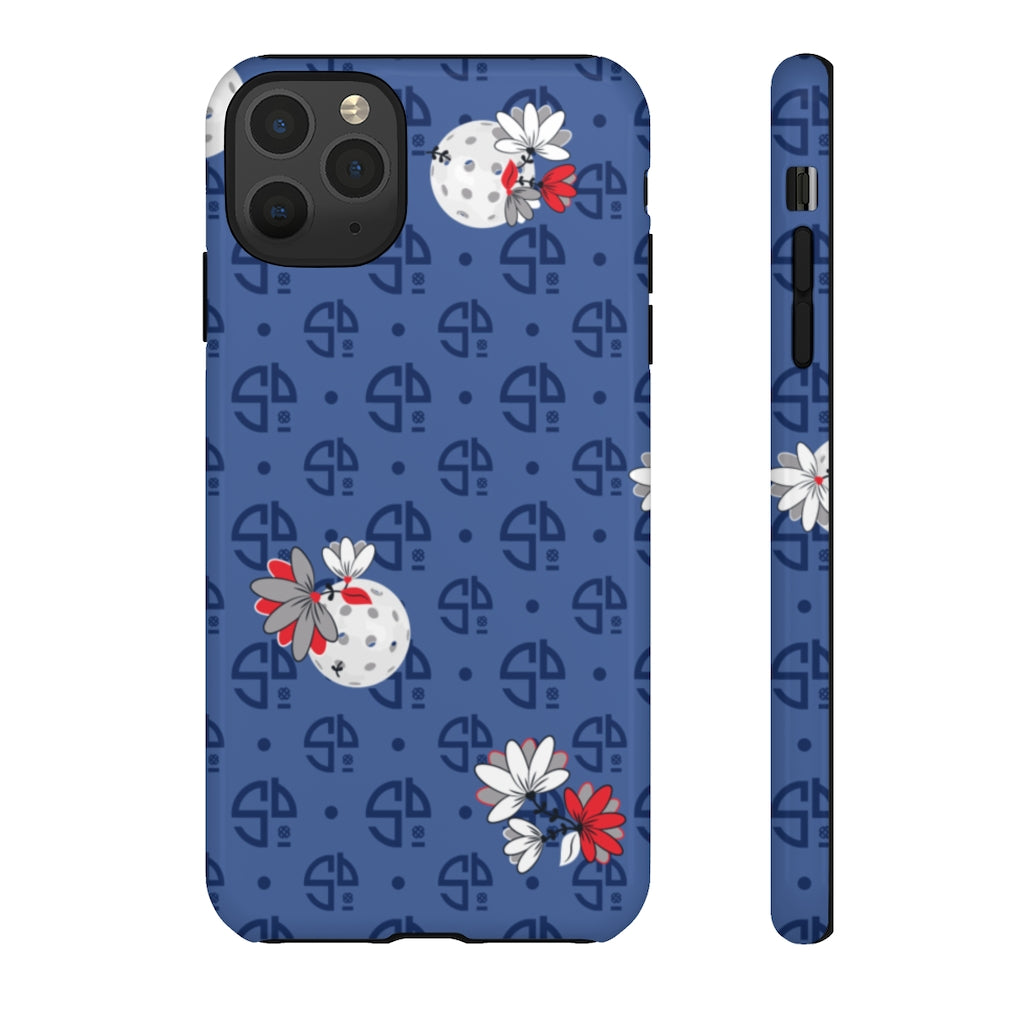 Tough Cases for various Cell Phone Models - For Pickleball Enthusiasts - Spring Dink Logo Red, White & Blue