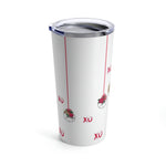Load image into Gallery viewer, Be my Valentine! XO Stainless Steel Tumbler 20oz in white for Pickleball Enthusiasts
