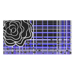 Got Pla(yed)id Fleur© Blue, Black, White & Pink Towel, 30x60 for Pickleball Enthusiasts