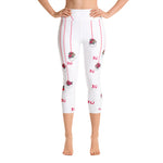 Load image into Gallery viewer, Be my Valentine! XO© 2.0 High Waisted Women&#39;s Pickleball Capris, UPF 50+, White
