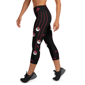 Be my Valentine! XO© 2.0 High Waisted Women's Pickleball Capris, UPF 50+, Black