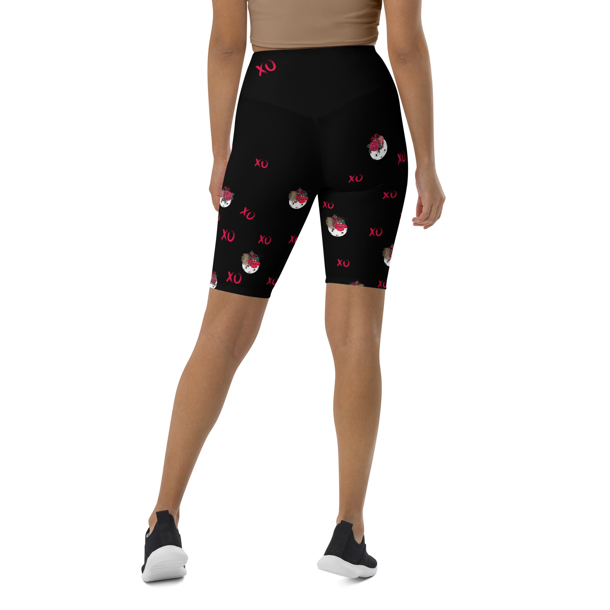 Be my Valentine! XO Women's High Waisted Long Shorts w/pocket for Pickleball Enthusiasts