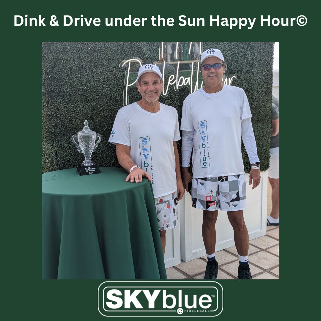 Dink & Drive under the Sun© Happy Hour Recycled Men's Long Casual Shorts for Pickleball Enthusiasts