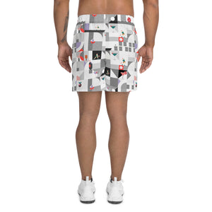 Dink & Drive under the Sun© Happy Hour Recycled Men's Long Casual Shorts for Pickleball Enthusiasts