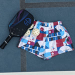 Load image into Gallery viewer, Dink &amp; Drive under the Sun Hopeful Discordance© Women&#39;s Pickleball Athletic Short Shorts w/pockets
