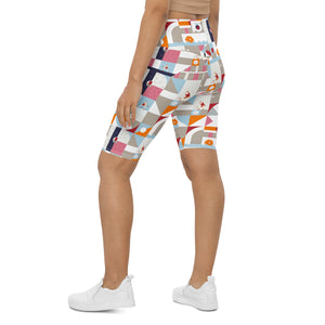 Dink & Drive under the Sun Recoup2© Women's High -Waisted Long Shorts w/pocket for Pickleball Enthusiasts