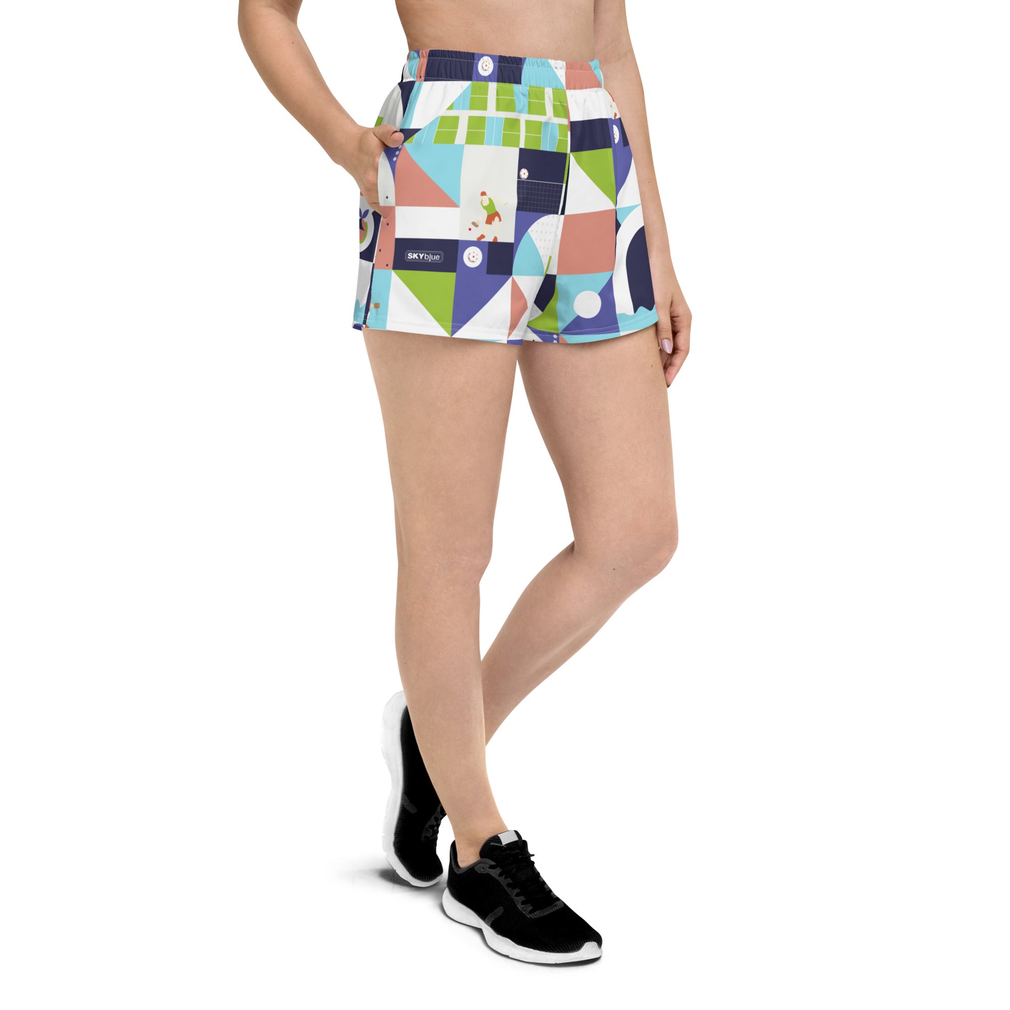 Dink & Drive under the Sun Rowdy© Women's Pickleball Athletic Short Shorts w/pockets