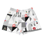 Load image into Gallery viewer, Dink &amp; Drive under the Sun© Shades of Gray, Verdigris, Lavender &amp; Red Women&#39;s Pickleball Athletic Short Shorts w/pockets
