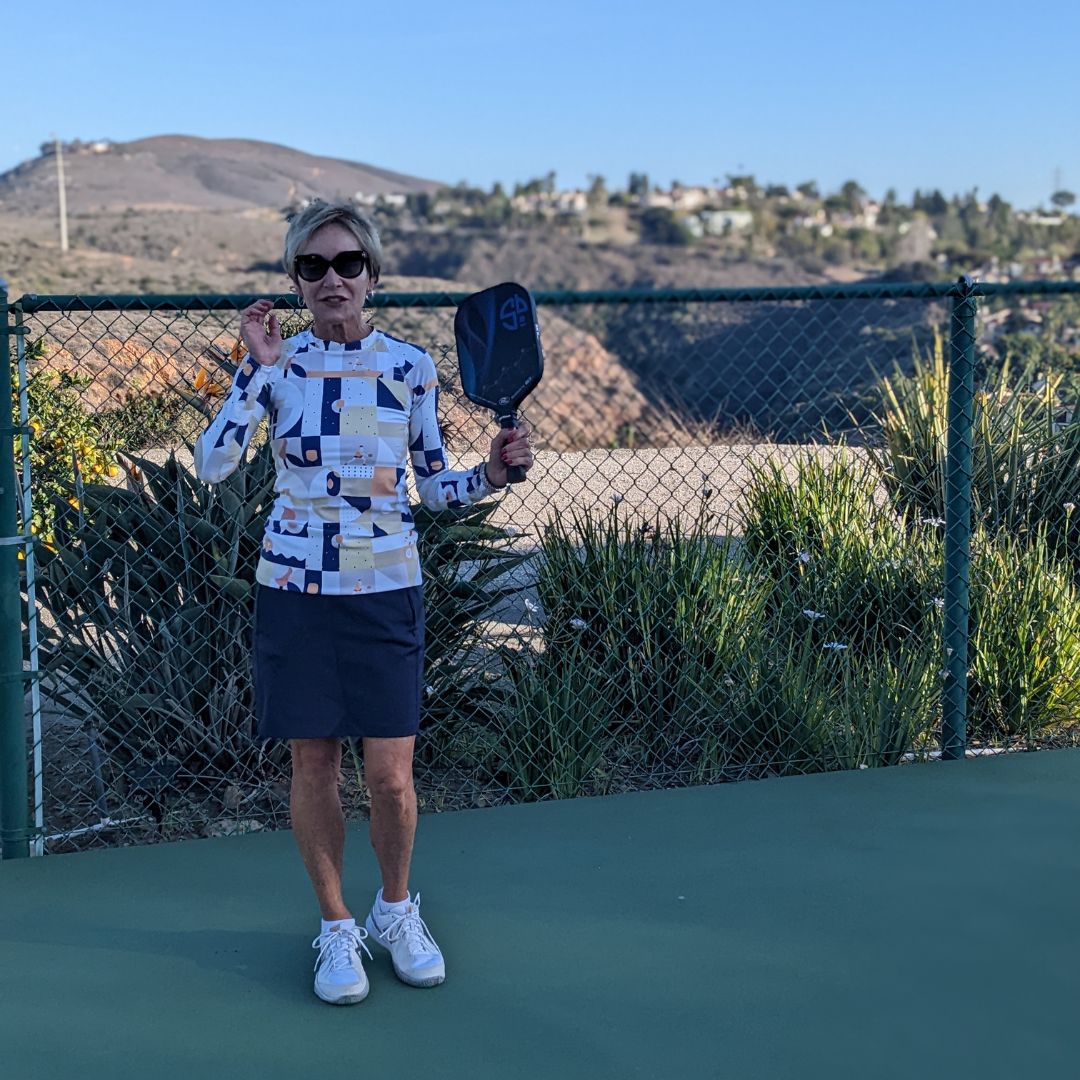 Dink & Drive under the Sun Traditionalist© Women's Performance Long Sleeve Shirt for Pickleball Enthusiasts, UPF 50+