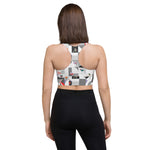 Load image into Gallery viewer, Dink &amp; Drive under the Sun© Happy Hour Women&#39;s Compression Racerback Sports Bra for Pickleball Enthusiasts
