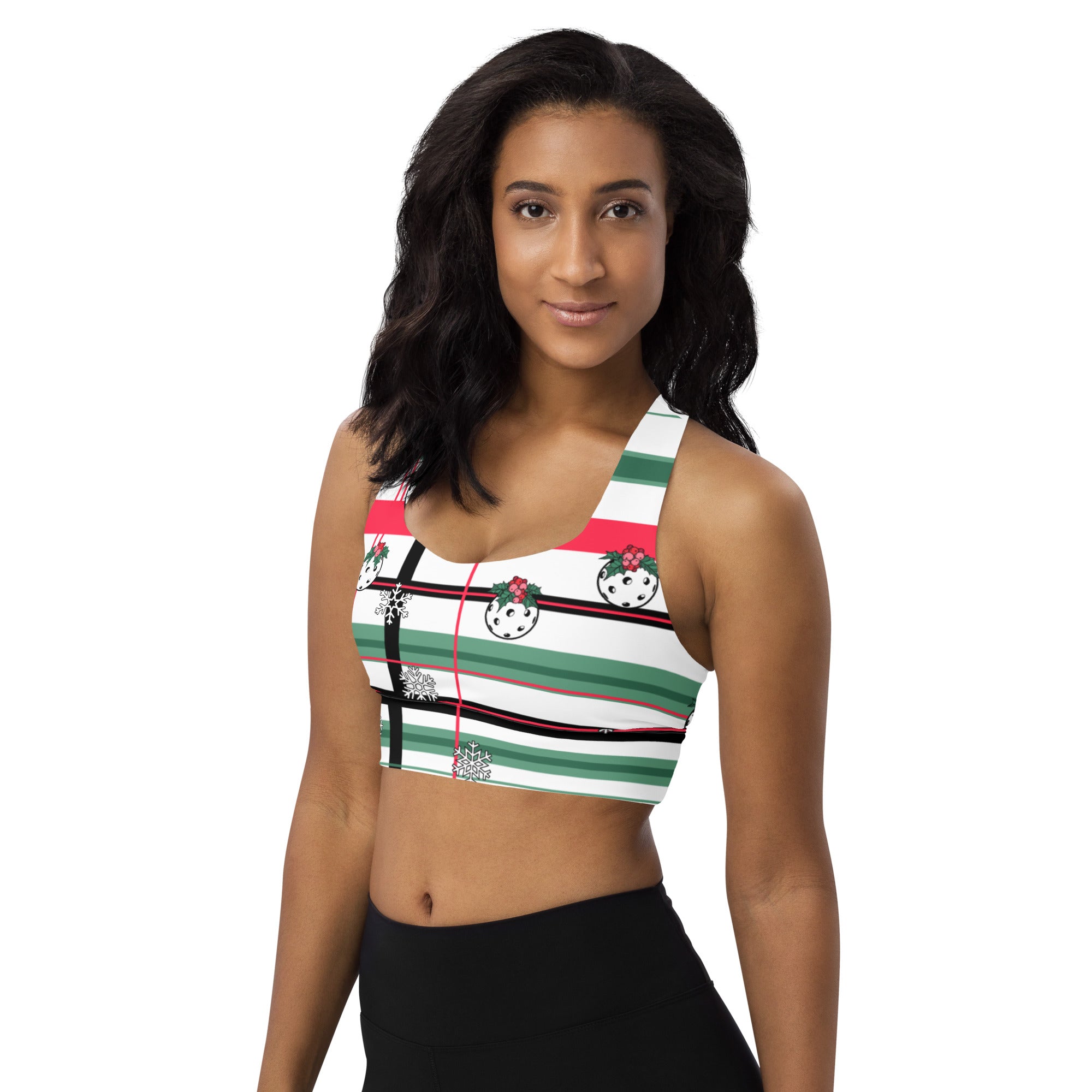 Got Pla(yed)id Holly Pickleball© Compression Racerback Sports Bra for Pickleball Enthusiasts