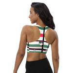 Load image into Gallery viewer, Got Pla(yed)id Holly Pickleball© Compression Racerback Sports Bra for Pickleball Enthusiasts

