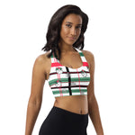 Load image into Gallery viewer, Got Pla(yed)id Holly Pickleball© Compression Racerback Sports Bra for Pickleball Enthusiasts
