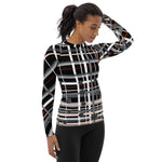 Load image into Gallery viewer, Got Pla(yed)id© Black, Tangelo &amp; 15 Shades of Gray Women&#39;s Performance Long Sleeve Shirt for Pickleball Enthusiasts, UPF 50+
