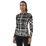 Load image into Gallery viewer, Got Pla(yed)id© Black, Tangelo &amp; 15 Shades of Gray Women&#39;s Performance Long Sleeve Shirt for Pickleball Enthusiasts, UPF 50+
