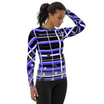 Load image into Gallery viewer, Got Pla(yed)id© Black, White, Blue &amp; Pink Women&#39;s Performance Long Sleeve Shirt for Pickleball Enthusiasts, UPF 50+
