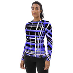 Load image into Gallery viewer, Got Pla(yed)id© Black, White, Blue &amp; Pink Women&#39;s Performance Long Sleeve Shirt for Pickleball Enthusiasts, UPF 50+
