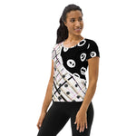 Load image into Gallery viewer, Got Pla(yed)id© Beige &amp; Black Ball on! Women&#39;s Performance Athletic T-shirt for Pickleball Enthusiasts
