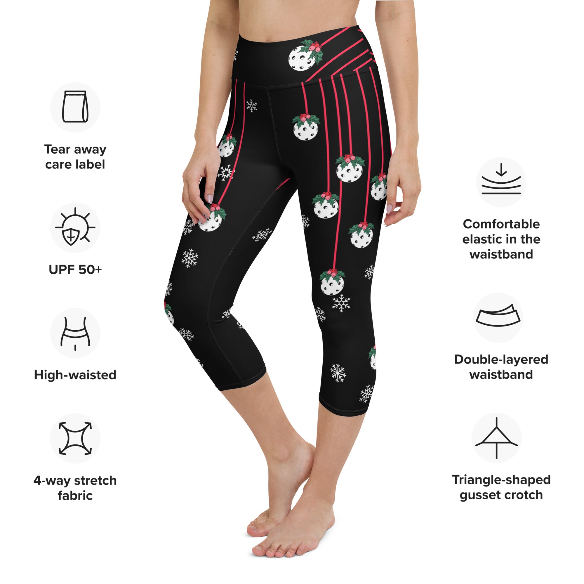 Holly Pickleball© High Waisted Women's Pickleball Capris, UPF 50+