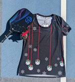 Load image into Gallery viewer, Holly Pickleball© Women&#39;s Performance Athletic T-Shirt - Festive Pickleball Apparel for Enthusiasts
