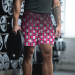 Load image into Gallery viewer, &quot;I Campi da Pickleball©&quot; Ombre Bright Magenta &amp; Black Men&#39;s Long Casual Shorts for Pickleball Enthusiasts
